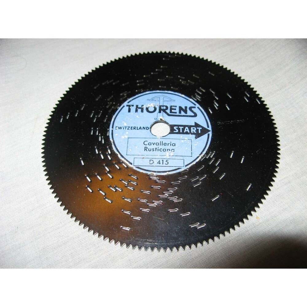 Thorens Switzerland Music Box 4.5" Metal Disc Cavalleria Rusticana D415